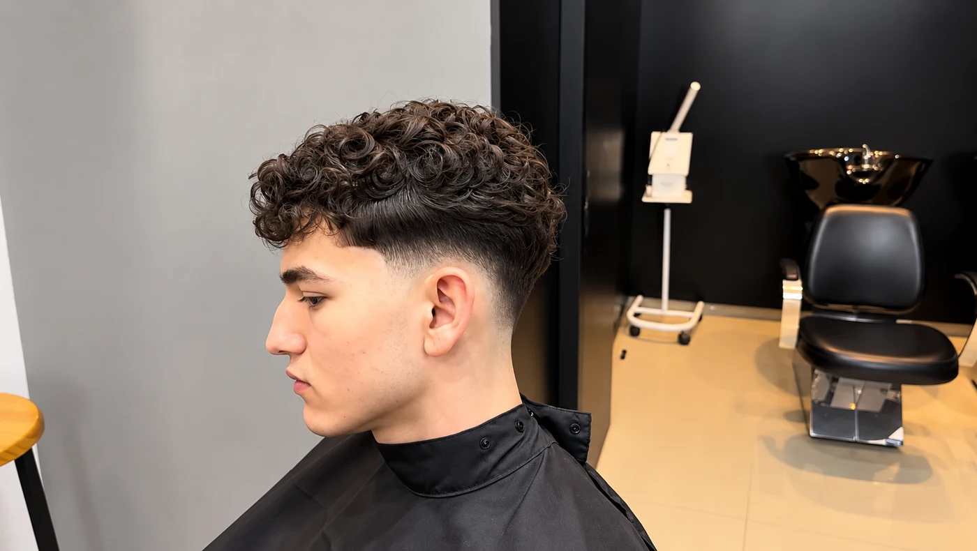 Low fade em V, conteúdo do treinamento Geometria da Tesoura
